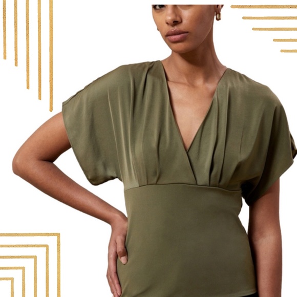 Banana Republic Back Neck Tie Closure Blouse - Picture 1 of 8